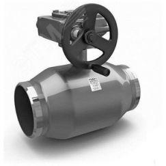 Кран шаровой стальной цельносварной приварной полнопроходной DN80 PN25 с редуктором LD КШ.Ц.П.Р.080.025.П/П.02