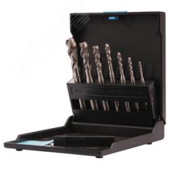 Набор метчиков машинных M3 -M12 HSSE DIN371/376 (спиральный, C/2,5P, R39) 7 предметов Voelkel V47863