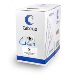 Кабель витая пара UTP-4P-Cat.5e-SOLID-BL UTP (U/UTP), категория 5e, 4 пары (24 AWG), одножильный, PVC нг(А)-LS, синий (305 м), системная гарантия 25 л Cabeus UTP-4P-Cat.5e-SOLID-BL