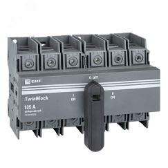 Рубильник 125A 3P реверсивный c рукояткой для     прямой установки TwinBlock EKF EKF tb-s-125-3p-rev