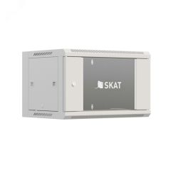 SKAT TB-6W645GF-G Шкаф настенный телекоммуникационный 6U 600х450х370мм дверь стекло Бастион 4410