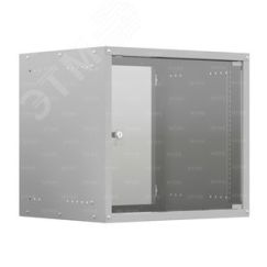 Шкаф настенный телекоммуникационный LIME 15U 550х600х770мм, 2 профиля 19, дверь стеклянная, боковые стенки несъемные, разобранный, серый RAL 7035 NTSS NTSS-WL15U5560GS