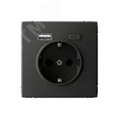 ARTGALLERY розетка 16А с 2 USB A+C, 5В/2,4А/3,0А, 2х5В/1,5А, механизм, базальт SE (Systeme) GAL001432