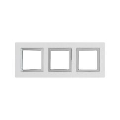 Рамка из алюминия, "Avanti", серая, 3 поста (6 мод.)