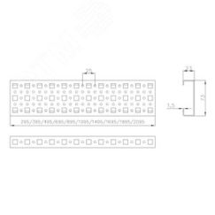 Шина монтажная 23*73 с держателем для шкафов EMS Elbox EMS-RM-73.23.2200