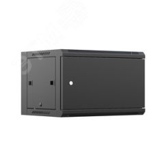 Шкаф настенный телекоммуникационный W 9U 600х450х500мм, 2 профиля 19, дверь сплошная металл, боковые стенки съемные, разобранный, черный RAL 9005 NTSS NTSS-W9U6045FD-BL