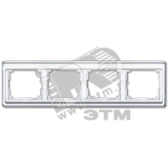 Рамка 4 поста горизонтальная белая JUNG SL5840WW