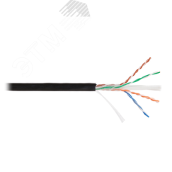 Кабель U/UTP 4 пары, Кат.6, одножильный, мед, внеш, PE до -40C, черный, 305м NETLAN EC-UU004-6-PE-BK