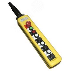 Пост кнопочный ПКТ-66БПС У2, IP65, 2 скорости, кнопка Блокировка с фиксацией (красная), кнопка Пуск с фиксацией, вверх, вниз, влево, вправо, вперёд, н Электротехник ET011056