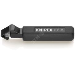 Стриппер для круглого кабеля (ПВХ резина силикон ПТФЭ) режимы реза: по окружности и продольный зачистка: 6 -29 мм L-135 мм корпус из противоударного п Knipex KN-1630135SB