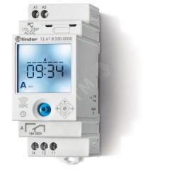 Реле времени цифровое недельное, монтаж на рейку 35мм, 1СO 16A, питание 24B AC/DC, NFC, ширина 35мм, степень защиты IP20 FINDER 12.61.0.024.0000