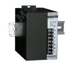 Блок питания промышленный. DC55V, 6,5A(360W). Диапазон входных напряжений AC100-240V. КПД 83%. OSNOVO PS-55360/I