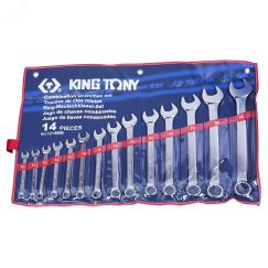 Набор комбинированных ключей, 10-32 мм, 14 предметов King Tony 1214MR