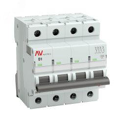 Выключатель автоматический AV-10 4P 1A (D) 10кА AVERES EKF mcb10-4-01D-av