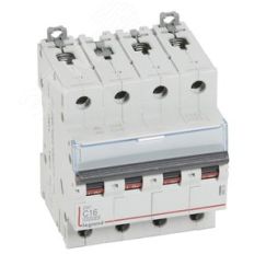 Выключатель автоматический четырехполюсный 16А C DX3 10kА/16kА LEGRAND 409336