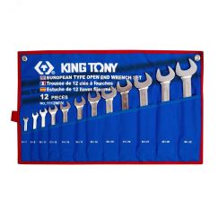 Набор рожковых ключей, 6-32 мм , чехол из теторона, 12 предметов King Tony 1112MRN