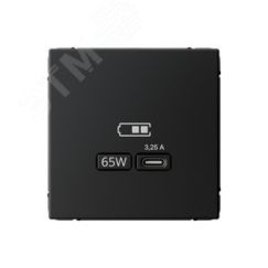 ARTGALLERY USB розетка тип-С 65Вт высокоскор.заряд. QC, PD, механизм, карбон SE (Systeme) GAL001027
