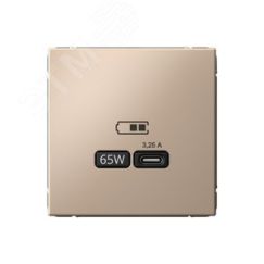 ARTGALLERY USB розетка тип-С 65Вт высокоскор.заряд. QC, PD, механизм, песочный SE (Systeme) GAL001227