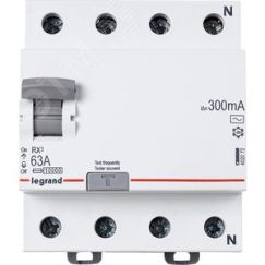 ВДТ RX3 - 4П - 63 А - тип AC - 300 мА - 4 модуля Daccord/Legrand 402072