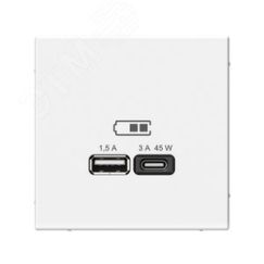 ARTGALLERY USB розетка A + тип-C 45Вт высокоскор.заряд. QC, PD, механизм, лотос SE (Systeme) GAL001329