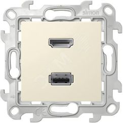 Коннектор HDMI+USB 2.0, слоновая кость Simon 2411095-031