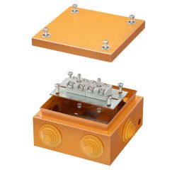 Коробка стальная FS с кабельными вводами и клеммниками, IP55, 150х150х80 мм, 4р, 450V, 32A, 10 мм2, нерж.контакт