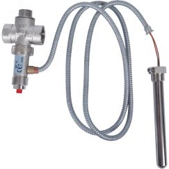 Термоклапан для твердотопливных котлов 1/2', капиляр, 1300 мм STOUT SVS-0007-000015