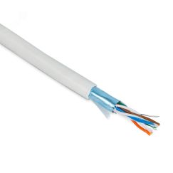Витая пара. экранированный F/UTP. общий экран фольга. категория 5e. 4 пары 26 AWG. 4х2х0.48 мм многопроволочные жилы. PVC. нг(А)-LS. внутренний (100м) Hyperline FUTP4-C5E-P26-IN-PVC-GY-100