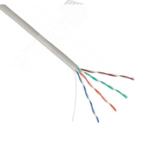 Кабель U/UTP 4 пары, Кат.5e, одножильный, медный, внутренний, PVC, серый, 305м NETLAN EC-UU004-5E-PVC-GY