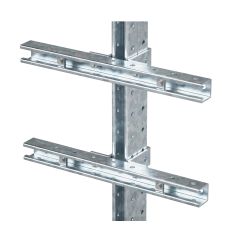 Комплект монтажных профилей на стойку для крепления 1 оболочки болтами М8х80 4 шт. , горячеоцинкованный, длина 400 мм