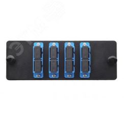 Комплект планка Q-SLOT с 6 адаптерами дуплекс LC OS2, монтажные шнуры, КДЗС Eurolan 38M-S2-2L-06BL