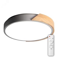 Светильник светодиодный потолочный SCANDIC ДБО-90W 4000К 7200Лм серый обрамление из натурального дерева   IP20 Jazzway JazzWay 5037151