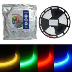 Лента светодиодная неоновая LEDх144/м 5м 14.4w/m 24в IP68 RGB FERON LS551 48731