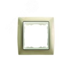 Рамка на 4 поста, S82, шампань матовая - сл.кость Simon 82744-34