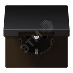 Штепсельная розетка SCHUKO одинарная, с заземлением, с откидной крышкой, 16A, 250В  (механизм + накладка, без рамки). Серия LS990  Материал- металл  Ц JUNG AL1520KLD