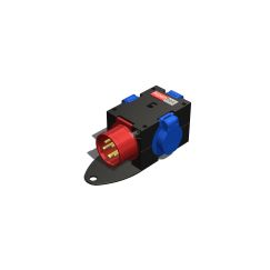Устройство распределительное переносное пластик IP44 16A корпус 78х195х80 черный AlpenBox 0350026
