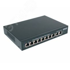 Коммутатор неуправляемый PoE 8 портов 10/100 Мб/с 2хPoE до 30В OSNOVO SW-21000/A(120W)