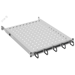 Полка стационарная ITK by ZPAS 19'' 1U с кабельным органайзером и щеточным вводом нагрузка до 120кг 750мм серая ITK ZP-FS35-U-1U-78