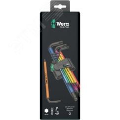 Набор Г-образных ключей 950/9 Hex-Plus Multicolour BlackLaser 1 с шаром 1.5 - 10 мм 9 предметов WERA WE-073593