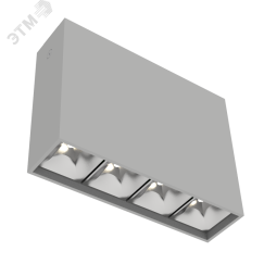 Светильник светодиодный ДПО-10Вт 3000К DL-Box Reflect Multi DALI 35x75 град. серый Вартон V1-R0-70253-20D23-2001030