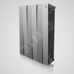 Радиатор биметаллический секционный 500/100/4 боковое подключение цвет Silver Satin Royal Thermo RTPNSS50004