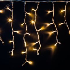 Гирлянда Айсикл Бахрома светодиодная 5х0,7 м, с эффектом мерцания, 152 LED, белый провод каучук, теплое белое свечение Neon-Night 255-386