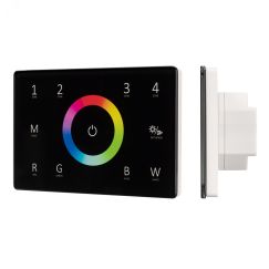 Панель Sens SMART-P85-RGBW Black (230V, 4 зоны, 2.4G) (ARL, IP20 Пластик, 5 лет) Arlight 028405