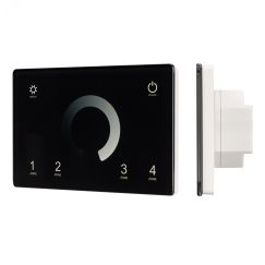 Панель Sens SMART-P79-DIM Black (230V, 4 зоны, 2.4G) (ARL, IP20 Пластик, 5 лет) Arlight 028399