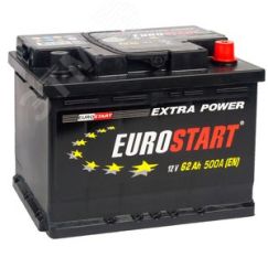 Аккумулятор автомобильный EUROSTART Extra Power 62Ah R+ (низкий) EUROSTART EU620