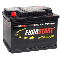 Аккумулятор автомобильный EUROSTART Extra Power 62Ah L+ (низкий) EUROSTART EU621