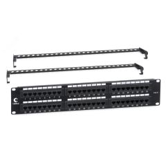 Патч-панель IDC 19' (2U), 48 портов RJ-45, категория 6, Dual IDC, с задним кабельным организатором Cabeus PL-48-Cat.6-Dual