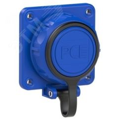Розетка встраиваемая 16А/250V/2P+E/IP68 фланец 75х75 мм гибкое крепление крышки NAUTILUS PCE 20351-8b