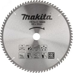Пильный диск для алюминия, 305x30/15.88x3/2.2x80T Makita D-16520