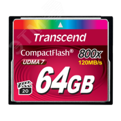 Карта памяти 64GB CompactFlash 800, MLC, 120 МБ/с Transcend TS64GCF800